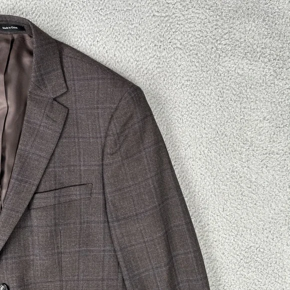 Pronto Uomo Platinum 100% Wool Blazer Men 40R Black Plaid 2 Button Double Vented - Picture 12 of 16